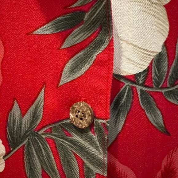 Hawaiian Aloha VTG Sunset Cove Where Dreams Are Made Red Hibiscus Rayon - Picture 10 of 12